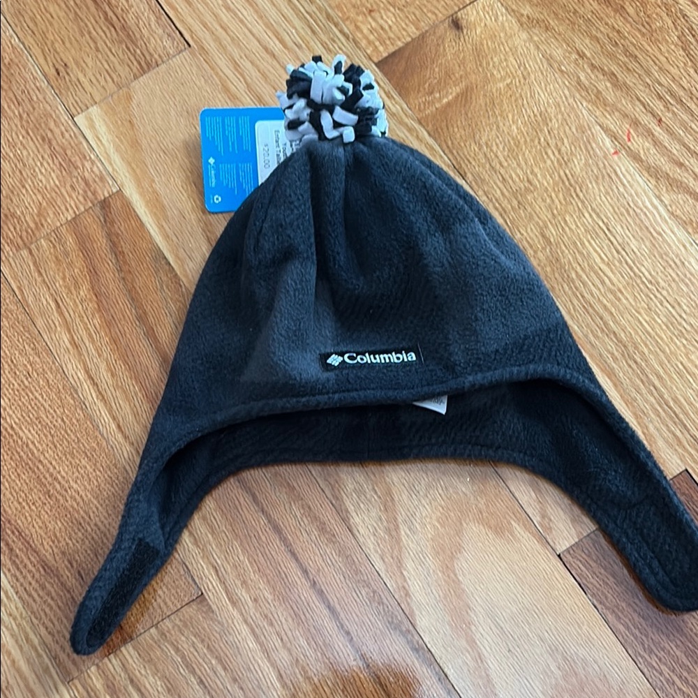Columbia Black Fleece Hat with Ear Flaps